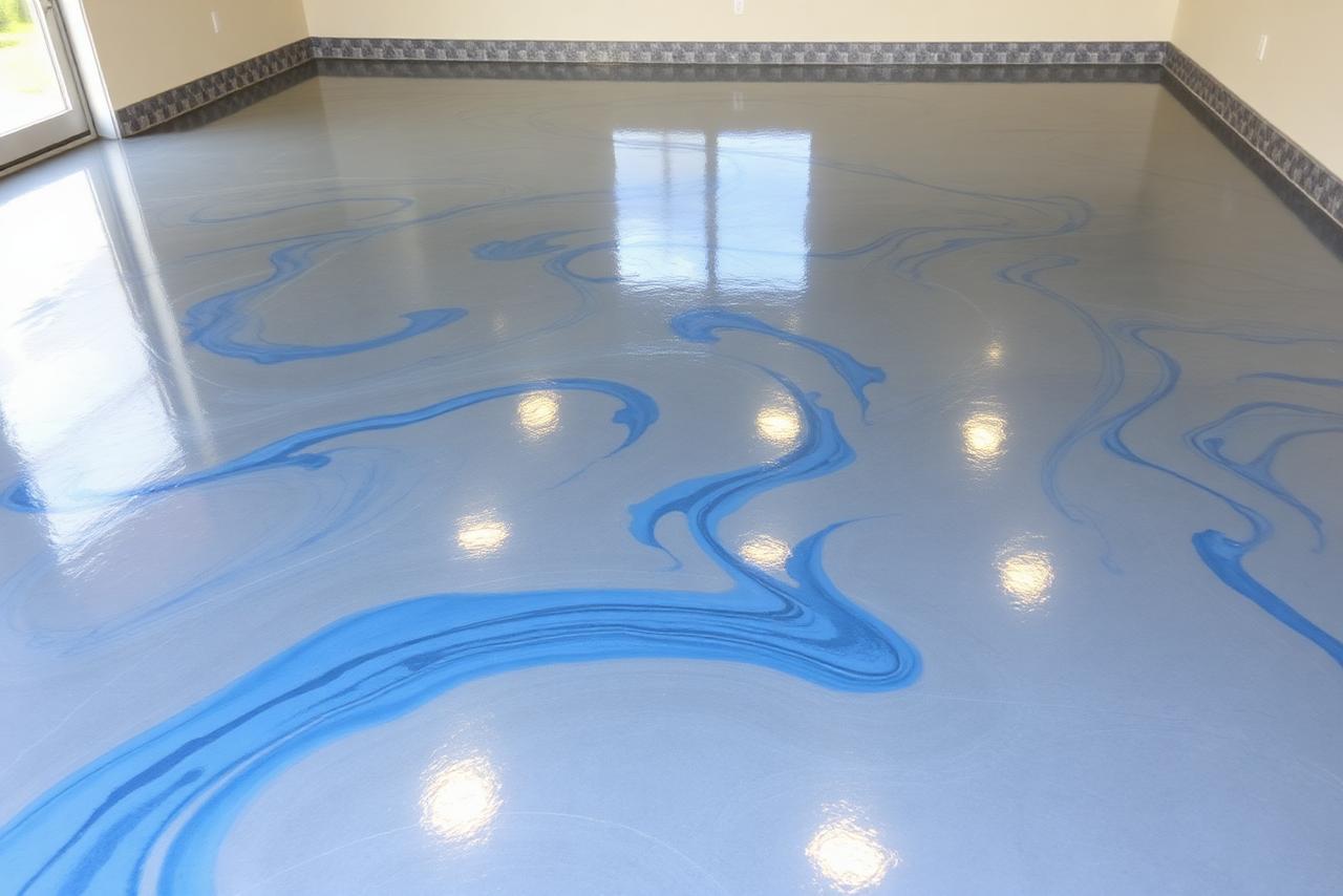 Metallic Epoxy Garage Floor after