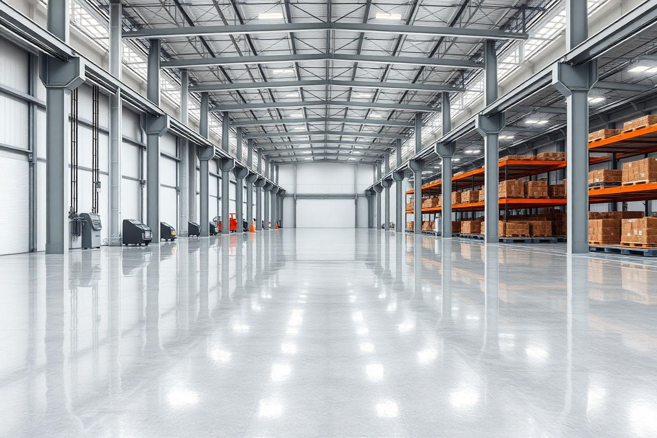 Commercial Warehouse Polyaspartic after